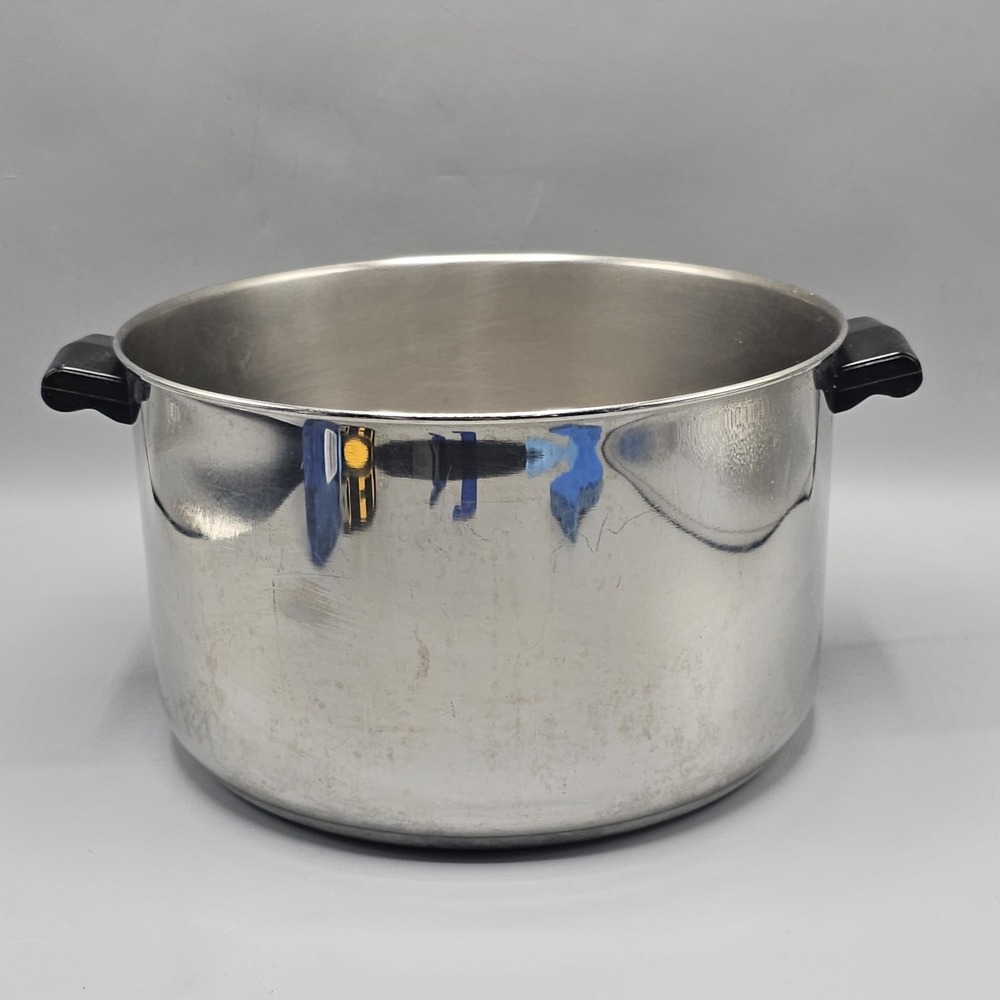 Vintage Farberware 8 Qt Stock Pot Stainless Aluminum Clad Made In New York USA